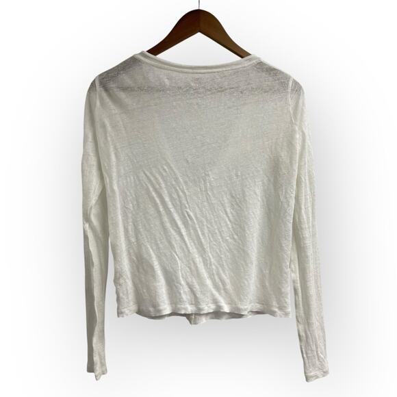 Majestic Paris White Linen Top Cardigan Size 2 Distressed - Picture 8 of 8